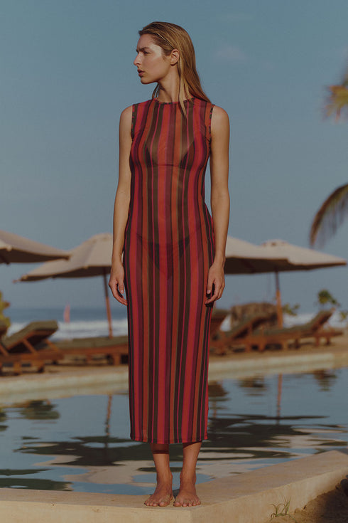 Retro Cherry Maya Long Dress